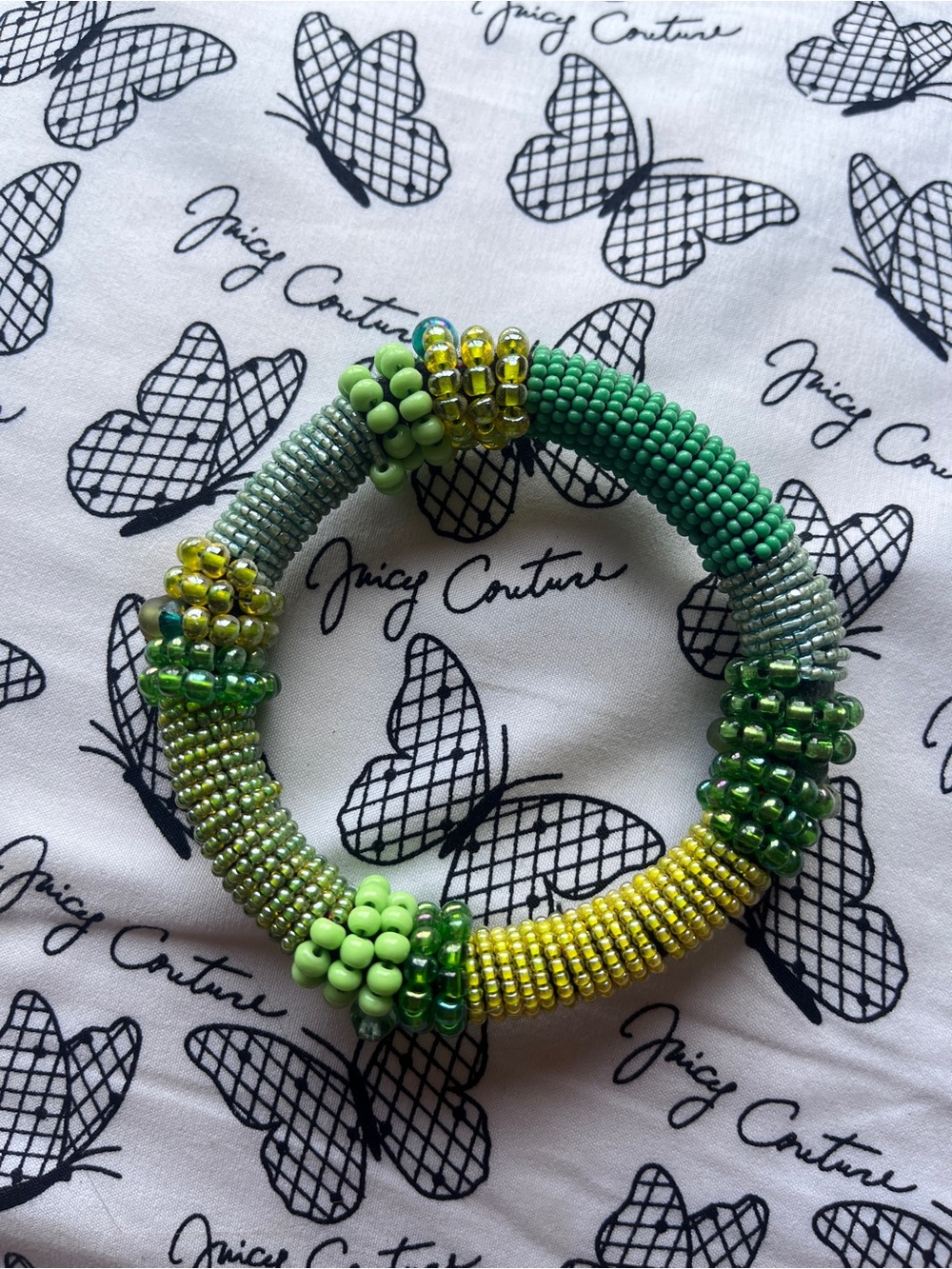 Beaded Green Multi-Tone Bracelet
